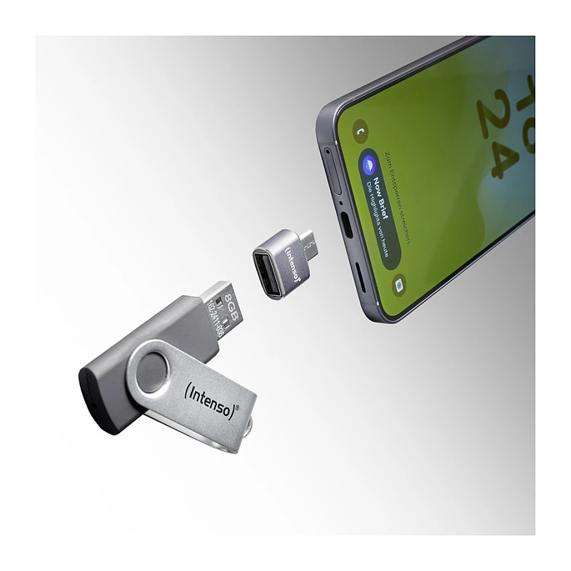 Intenso 3 vnt. rinkinys USB adapteris USB-A į USB-C C480C Aliuminis