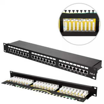 Extralink CAT6 STP V2 | Patchpanel | 24 prievadai