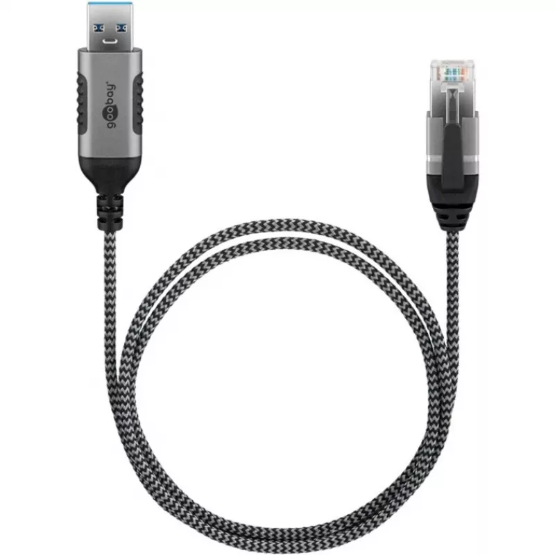 Goobay Ethernet-Cable USB-A 3.0 į RJ45 Slim 3 m - jungia maršrutizatorių, modemą (74396)