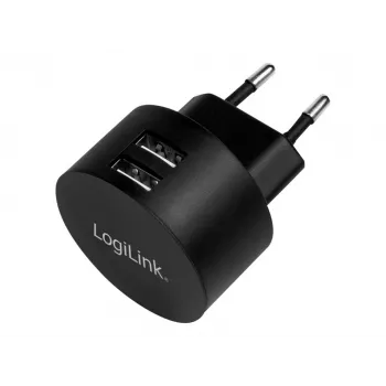 USB sieninis adapteris LogiLink PA0218 2x USB prievadas greitam įkrovimui 10,5W