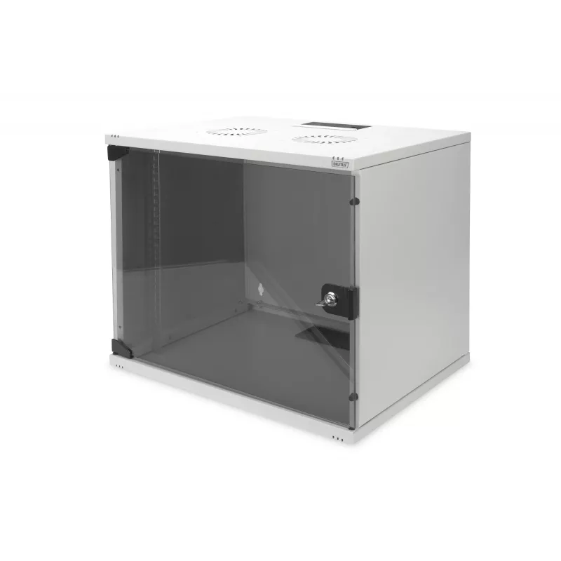 Sieninis 19 inch 9U spintelė Digitus SOHO, pilka, su stiklo durimis