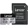 „Lexar“ 64 GB microSDXC atminties kortelė UHS-I Class 3 SILVER PLUS