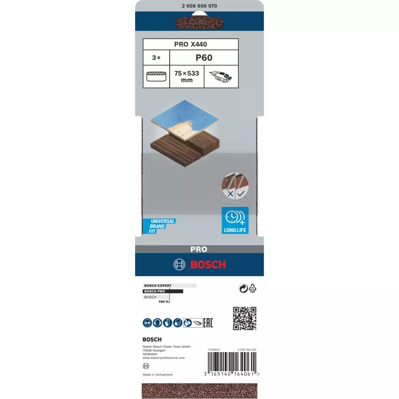 Bosch 2 608 606 070 šlifavimo juostos 3 vnt.