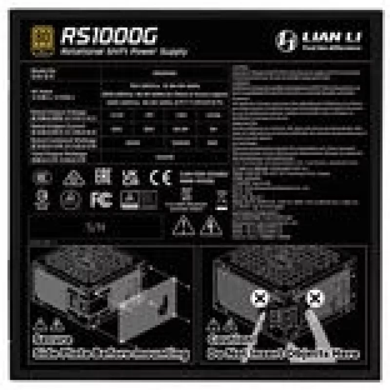 Maitinimo blokas Lian Li RS Series ATX 3.1 modulinis 80 PLUS Gold 1000W