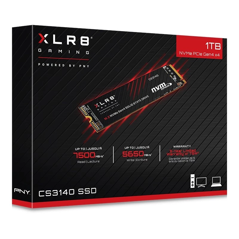 PNY XLR8 CS3140 1 TB M.2 PCI Express 4.0 NVMe 3D NAND vidinis SSD diskas