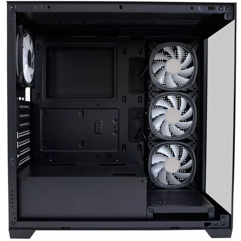 LC-Power korpusas MidiTower 715B juodas USB 3.2 / Audio be maitinimo šaltinio SEAMLESS_X (LC-715B-ON)