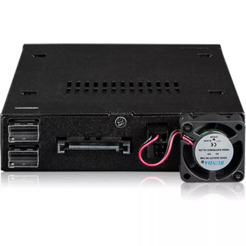 Adapterinis rėmelis dviems 6,3 cm U.2/U.3 NVMe SSD diskams į 3,5 colio lizdą „Icy Dock MB092VK-B“ (juodas)