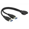 USB laidas DeLOCK 0,25m USB 3.0 / 2xUSB 3.0 83910