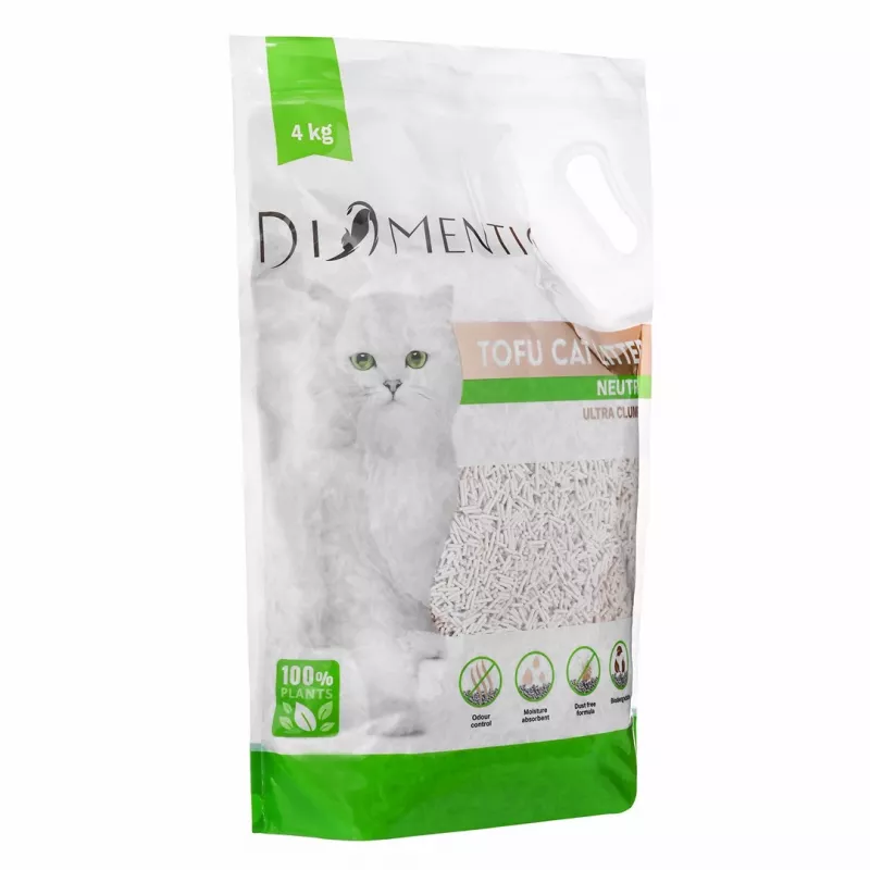 DIAMENTIQ Tofu Neutral Ultra clumping - augalinis kraikas - 4kg