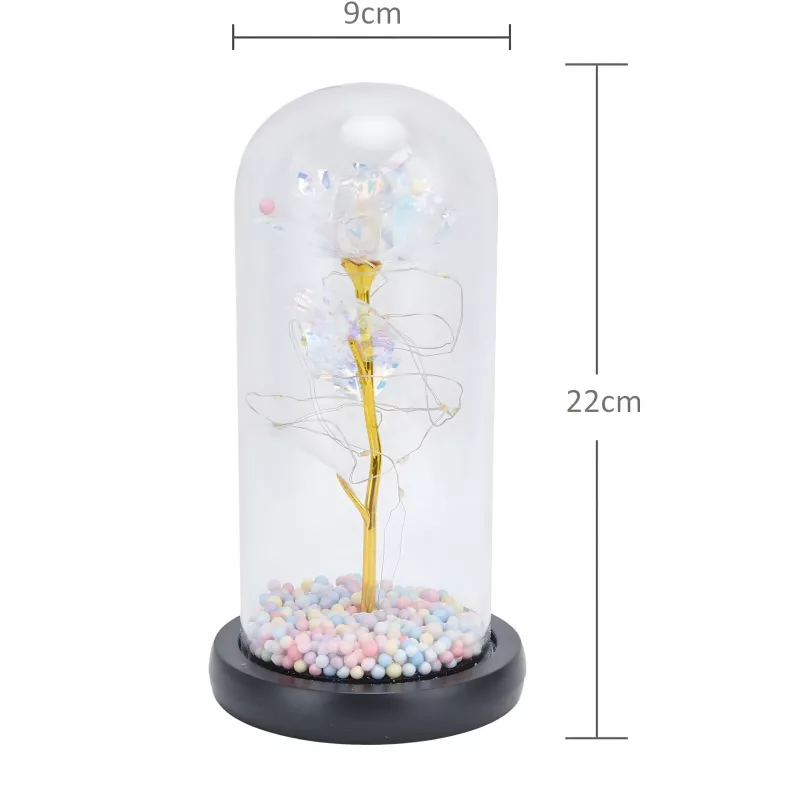 Amžina rožė stikle Extralink Home su baltu LED apšvietimu