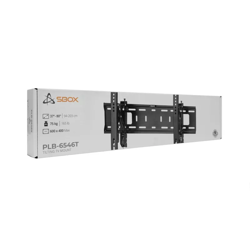 Sieninis TV laikiklis SBOX PLB-6546T-2 37–80 colių ekranams, iki 75 kg, VESA iki 600x400