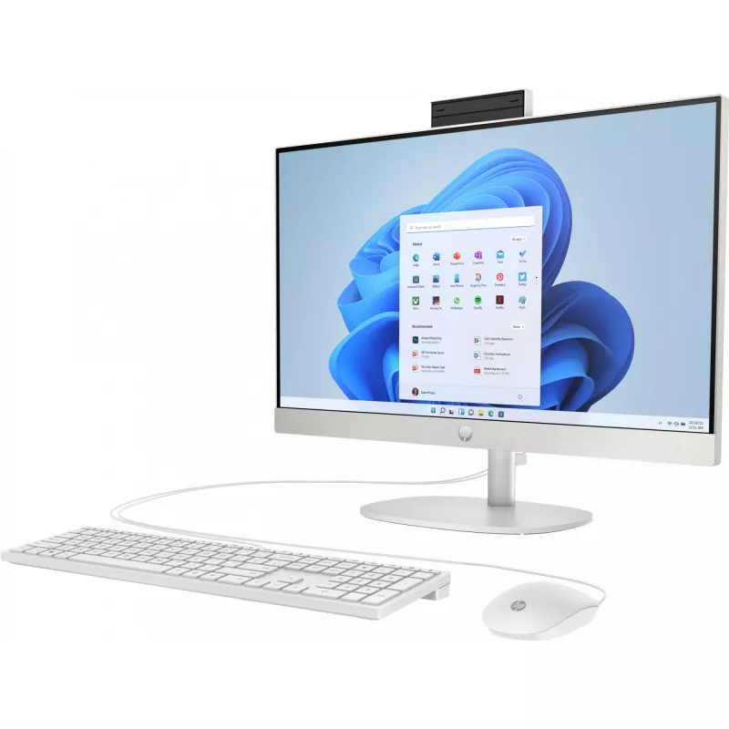 HP 24-cr0009ng AMD Ryzen™ 3 7320U 60,5 cm (23,8 inch) Viskas viename kompiuteris, 1920 x 1080 pikselių, 8 GB LPDDR5-SDRAM, 512 GB SSD, Windows 11 Home, Wi-Fi 6 (802.11ax), Baltas (A04VWEA#ABD)