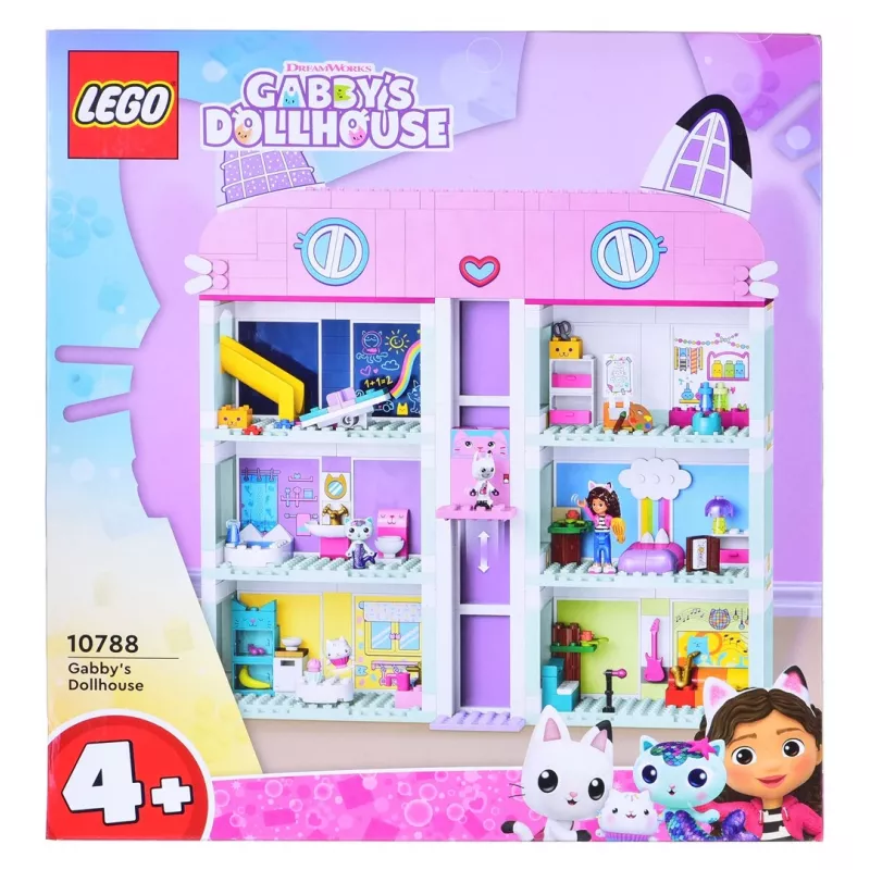 Konstruktorius LEGO Gabby's Dollhouse rinkinys 10788 — 498 detalių, 3 minifigūrėlės, nuo 4 metų