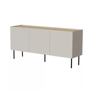 Komoda cama meble FELLINI 150x40x70 cm, kašmyro spalvos, aliejumi dengtas ąžuolo viršus