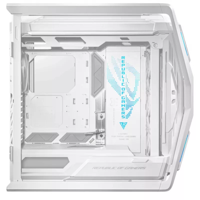 ASUS ROG GR701 Hyperion White, PC korpusas, Baltas, ATX, EATX, micro ATX, Mini-ITX, Aliuminis, Daugiaspalvis, Priekis
