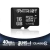 PATRIOT PSF16GMDC10 microSDHC atminties kortelė — 16 GB, Class 10, UHS-I (U1), 80 MB/s, juoda