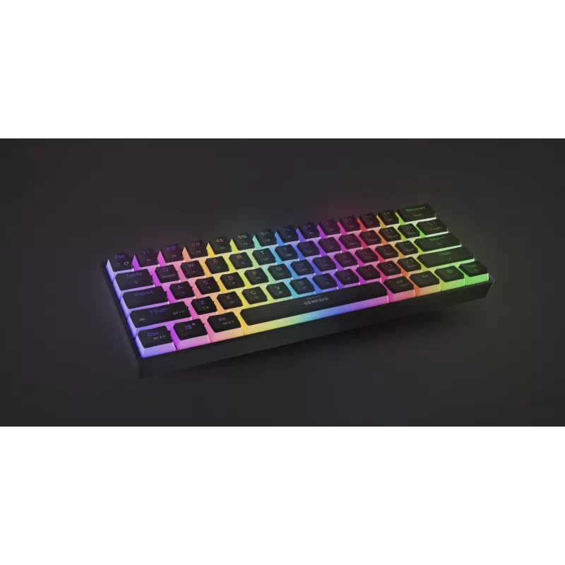 Žaidimų klaviatūra GENESIS THOR 660 G2 US juoda belaidė mechaninė RGB Gateron Brown