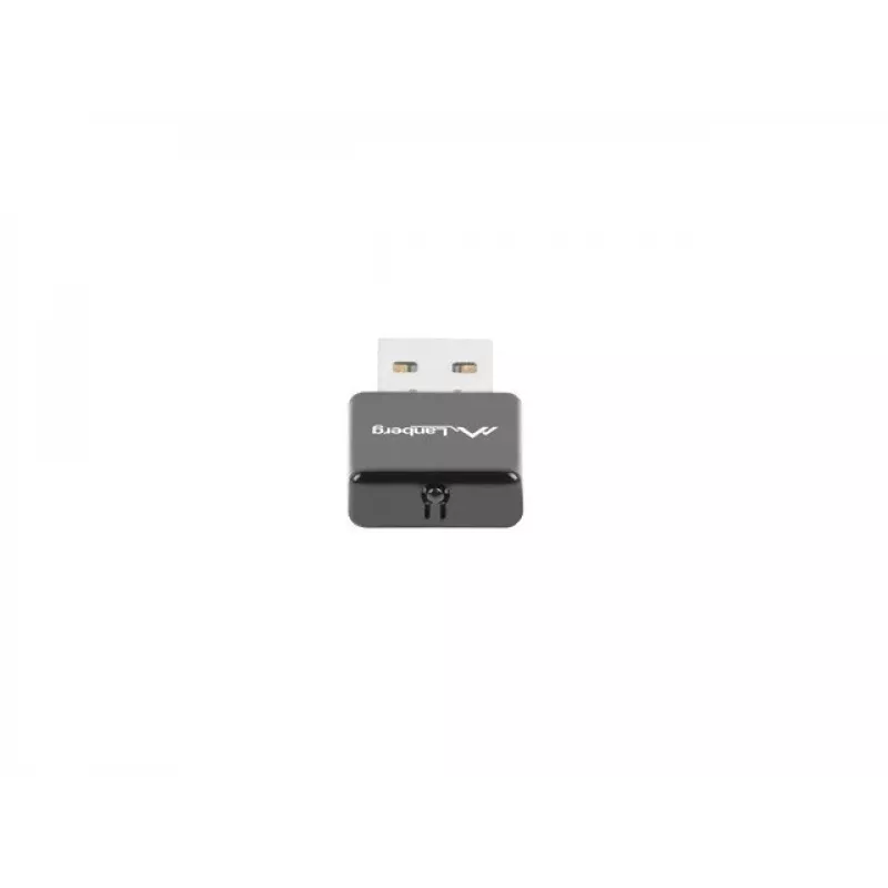 USB belaidis tinklo adapteris LANBERG NC-0300-WI, 2x vidinės antenos 2 dBi, USB 2.0, iki 2400 Mbit/s, juodas