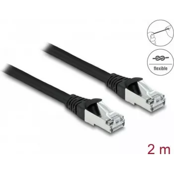 Tinklo kabelis DeLOCK RJ45 Cat.6A 2m juodas