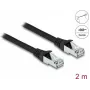 Tinklo kabelis DeLOCK RJ45 Cat.6A 2m juodas