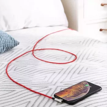 USB į Lightning laidas Aukey CB-AL01 Raudonas – Nailono pintas laidas Apple įrenginiams