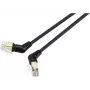 Renkforce RF-6071554 RJ45 tinklo laidas, jungiamasis laidas CAT 8.2 S/FTP 1,00 m juodas, kištukiniai kontaktai 360° pasukami, kabelio išėjimas kampu, 1 vnt.