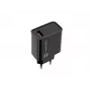 NATEC AC greitasis laidinis sieninis įkroviklis Ribera — 18 W (5–15 V, iki 3 A), 1× USB-A, Huawei FCP/SCP, juodas