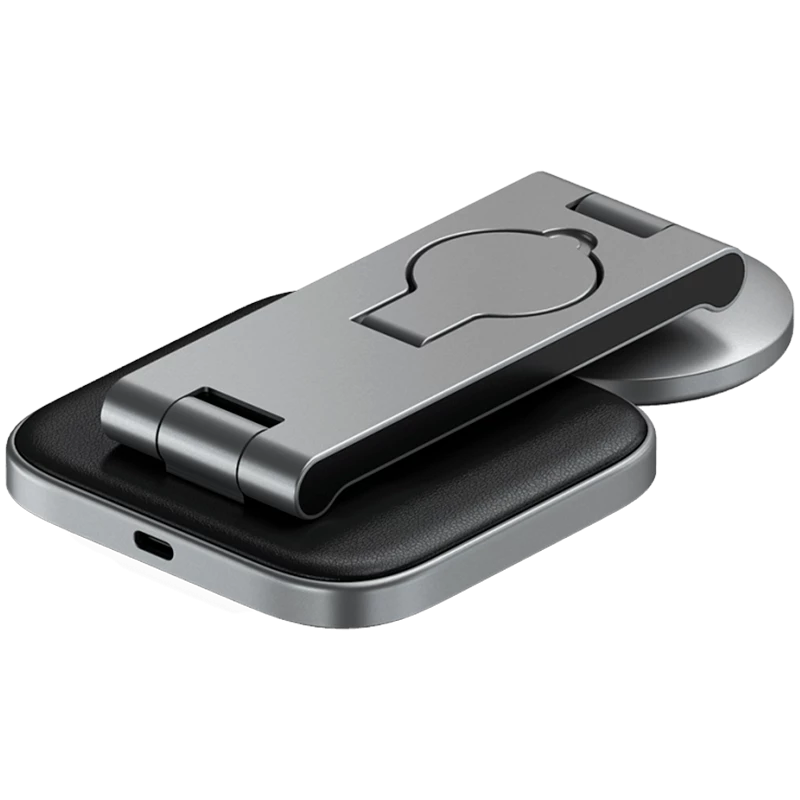 SATECHI 3-in-1 Sulankstomas Qi2 belaidis įkrovimo stovas (Space Gray) su A, C, G tipo kištukais