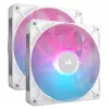 Corsair iCUE LINK RX140 RGB korpuso ventiliatorių dvigubas pradinis rinkinys, PWM, 140 mm, 2 vnt., baltas