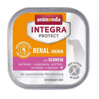 Šlapias šunų ėdalas animonda Integra Protect Nieren su kiauliena, suaugusiems, 150 g padėklas