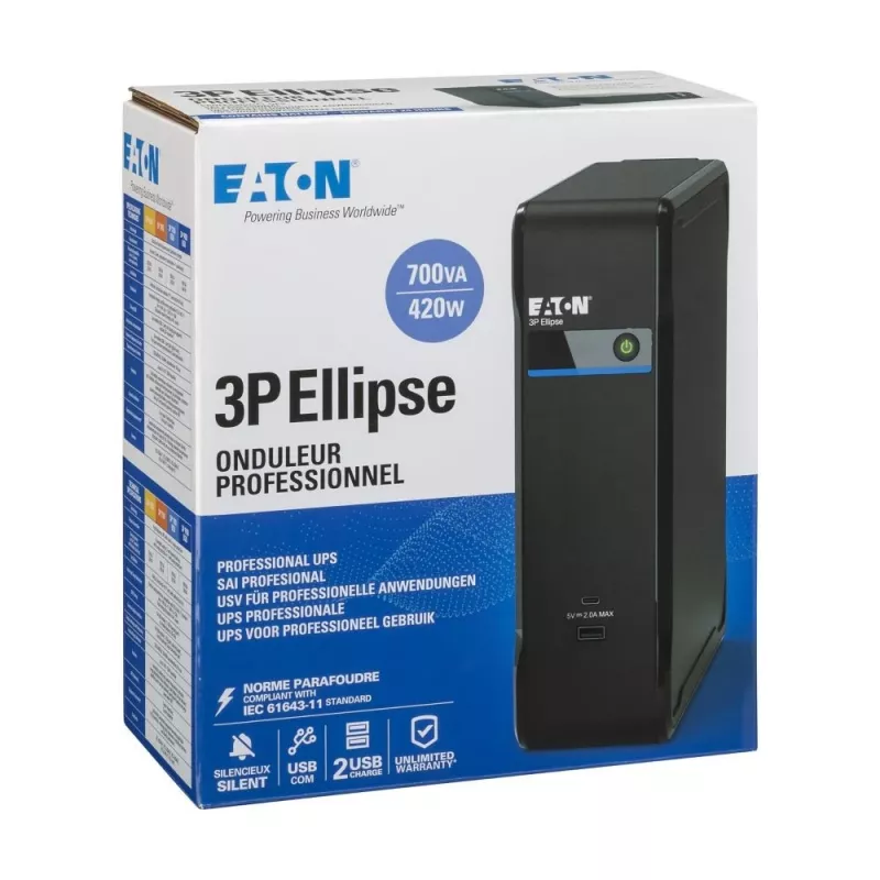 Eaton 3P Ellipse 700 nepertraukiamo maitinimo šaltinis (UPS) atsarginis (offline) 0,7 kVA 420 W 4 AC lizdai