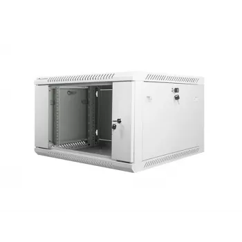 Lanberg sieninis montažinis spintos stovas 19'' 6U 600x600mm pilkas (stiklinės durys)