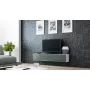 Cama TV stovas VIGO 140 30/140/40 baltas/pilkas blizgus