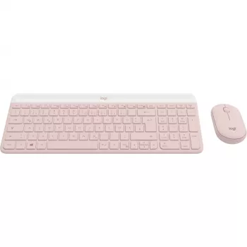 Belaidis klaviatūros ir pelės rinkinys Logitech Slim Wireless Combo MK470, QWERTY, rožinis (920-011314)