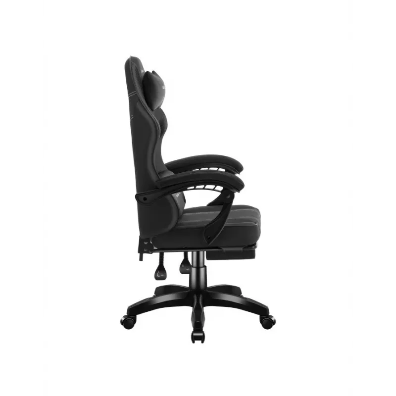 Žaidimų kėdė Huzaro Force 3.7 Carbon Black – ergonomiška, reguliuojamas aukštis 107,5–116,5 cm, 5 ratukai, juosmens ir kaklo pagalvėlės