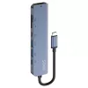 USB Type-C stotelė SAVIO AK-82 su HDMI, MicroSD, USB 3.2 Gen1, PD, 4K@30Hz, 5000 Mbit/s, juoda