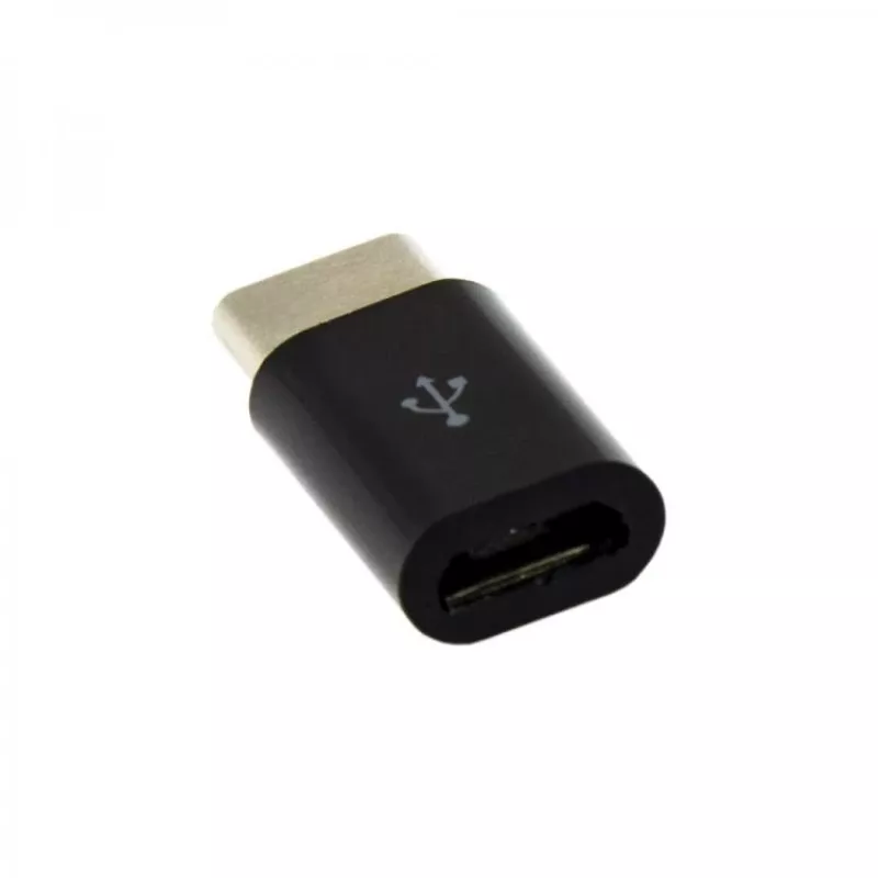 Sbox Micro USB 2.0 F. → TYPE C M. Juodas AD.USB-C B