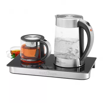 ProfiCook PC-TKS 1056 elektrinis virdulys 1,7 L Juoda, Nerūdijantis plienas, Peršviečiamas