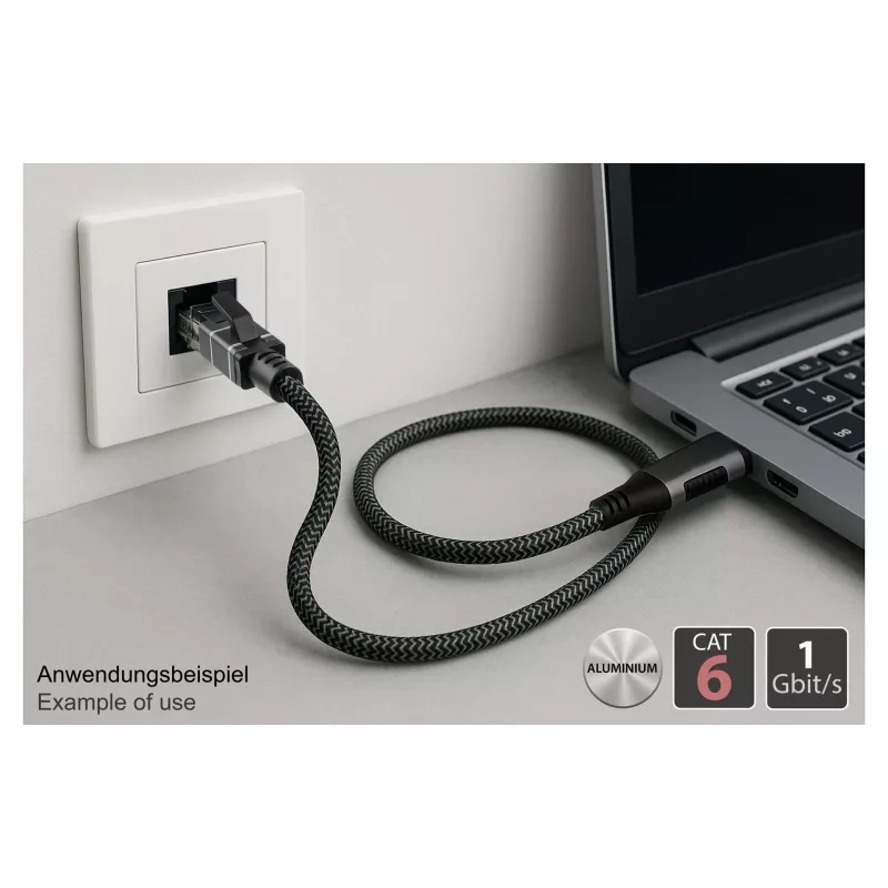Good Connections Ethernet kabelis USB-C RJ45, antracito spalvos, 3,0 m