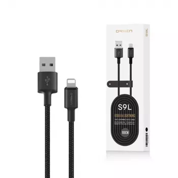 USB-A į Lightning laidas Orsen S9L 1 m 2,1 A – juodas