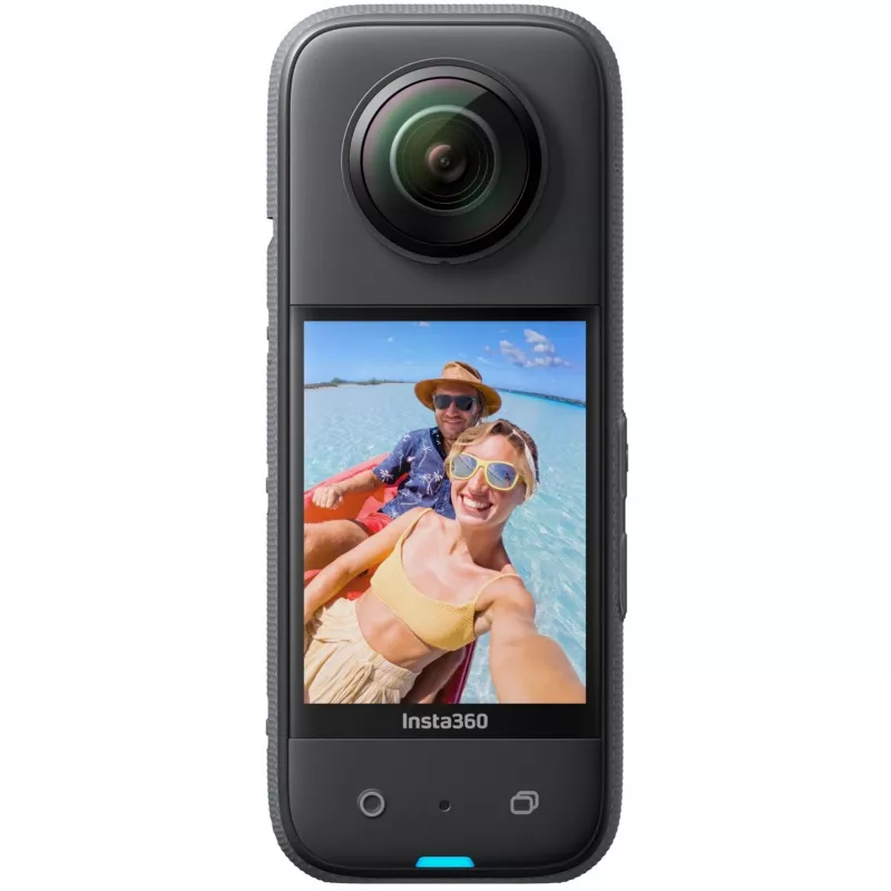 Veiksmo kamera Insta360 X3 — 72 MP, 5K itin didelės raiškos (5760×2880), 100 kadrų/s, CMOS, Wi‑Fi, įmontuotas ekranas, MicroSD, 0,508 kg, juoda