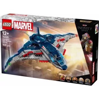 LEGO Quinjet konstruktorius 76325 – Marvel, 1131 dalių, 5 minifigūrėlės, nuo 12 metų, 280×450×300 mm