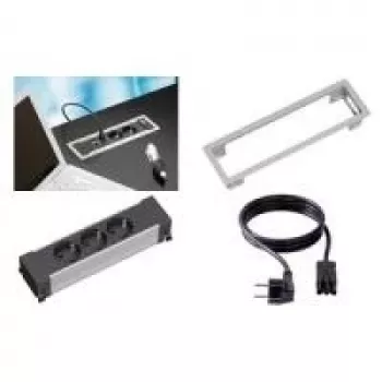 Bachmann POWER FRAME 3 krypčių – Rėmelis prievadams – Sidabriškai pilka RAL 9006 (317.000)