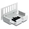 Patch panel DELOCK 6 prievadų skaidulinės optikos SC Duplex arba LC Quad, pilkas metalas, tvirtinimas ant DIN bėgelio