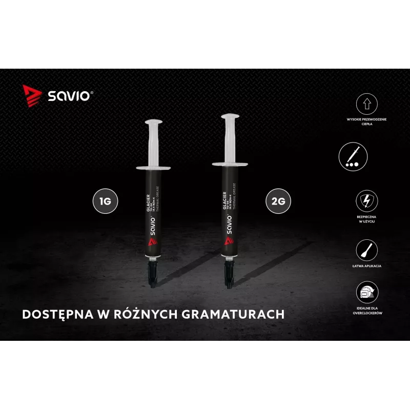 Termo pasta SAVIO TG-04 2g – aukšto našumo šiluminė pasta procesoriams ir vaizdo plokštėms