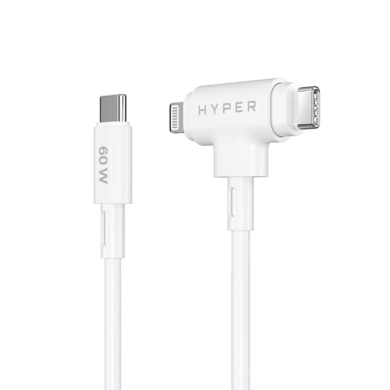 HYPER HyperJuice USB laidas USB 2.0 1,5 m USB C USB C/Lightning baltas