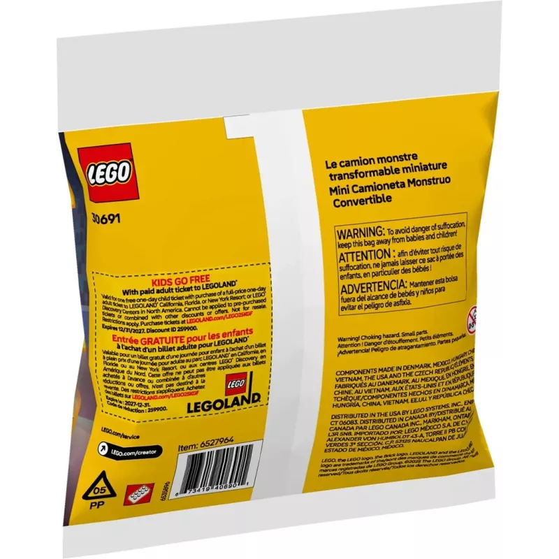 LEGO CREATOR 3 IN 1 30691 Mini Konvertuojamas Monstrų Sunkvežimis
