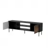 TV spintelė Cama Meble EF CORTINA 180×40×60 cm, juodas viršus, riešutmedžio spalvos rėmas