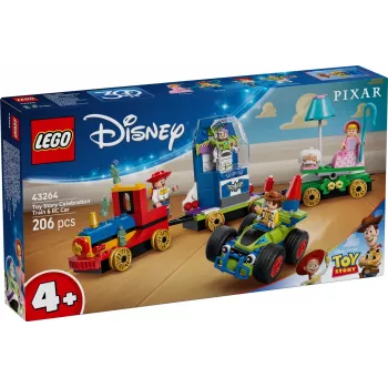 LEGO Disney Toy Story šventinis traukinys ir RC automobilis 43264 – 206 dalių, 4 minifigūrėlės, 4+ metai