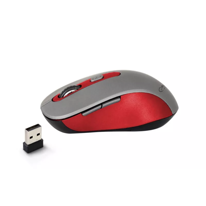 Belaidė optinė pelė ESPERANZA EM131R 2.4 GHz, 1600 DPI, tinkama abiem rankoms, nano USB imtuvas, 6 mygtukai, pilka